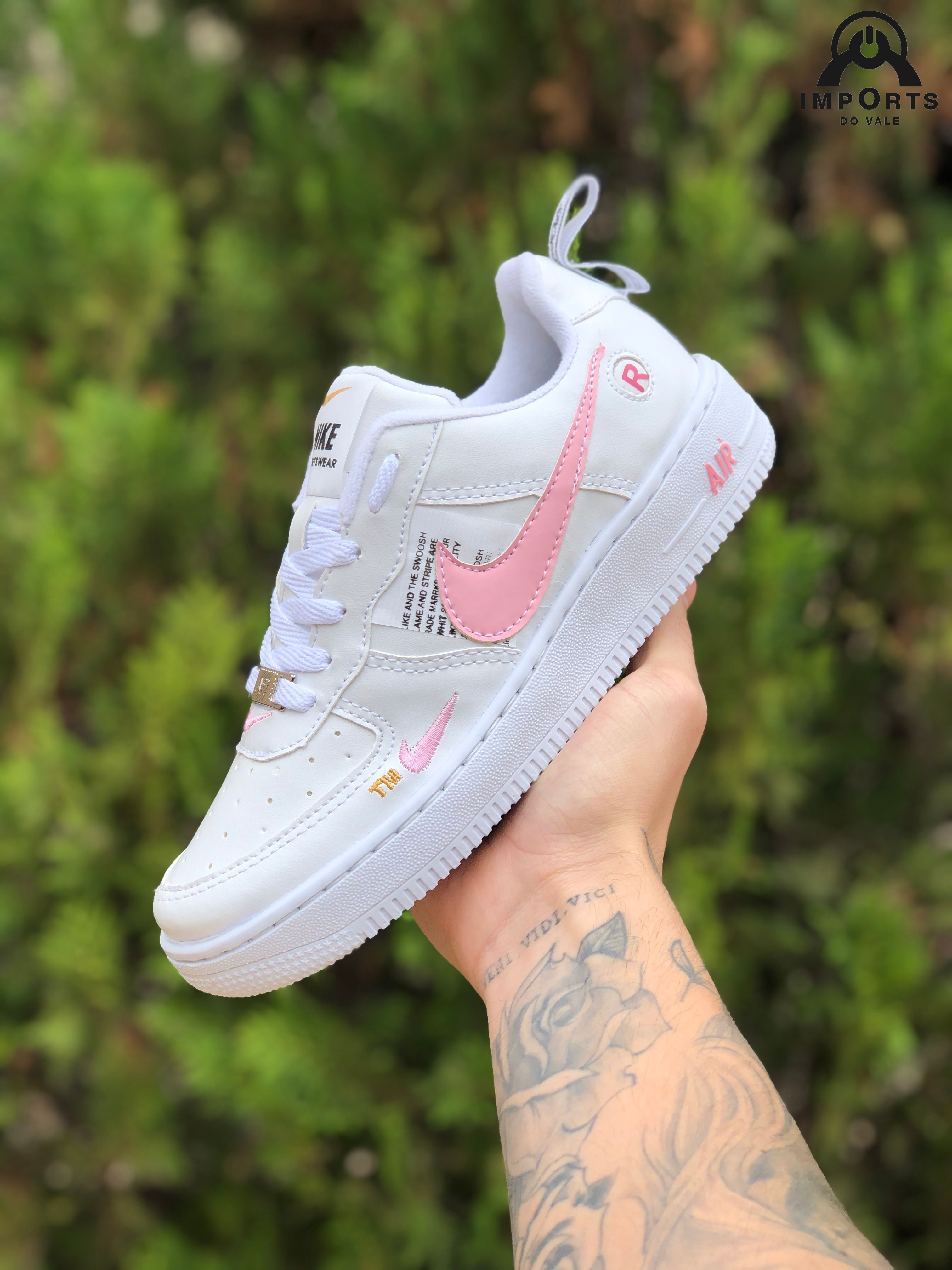 air force 1 rosa e branco