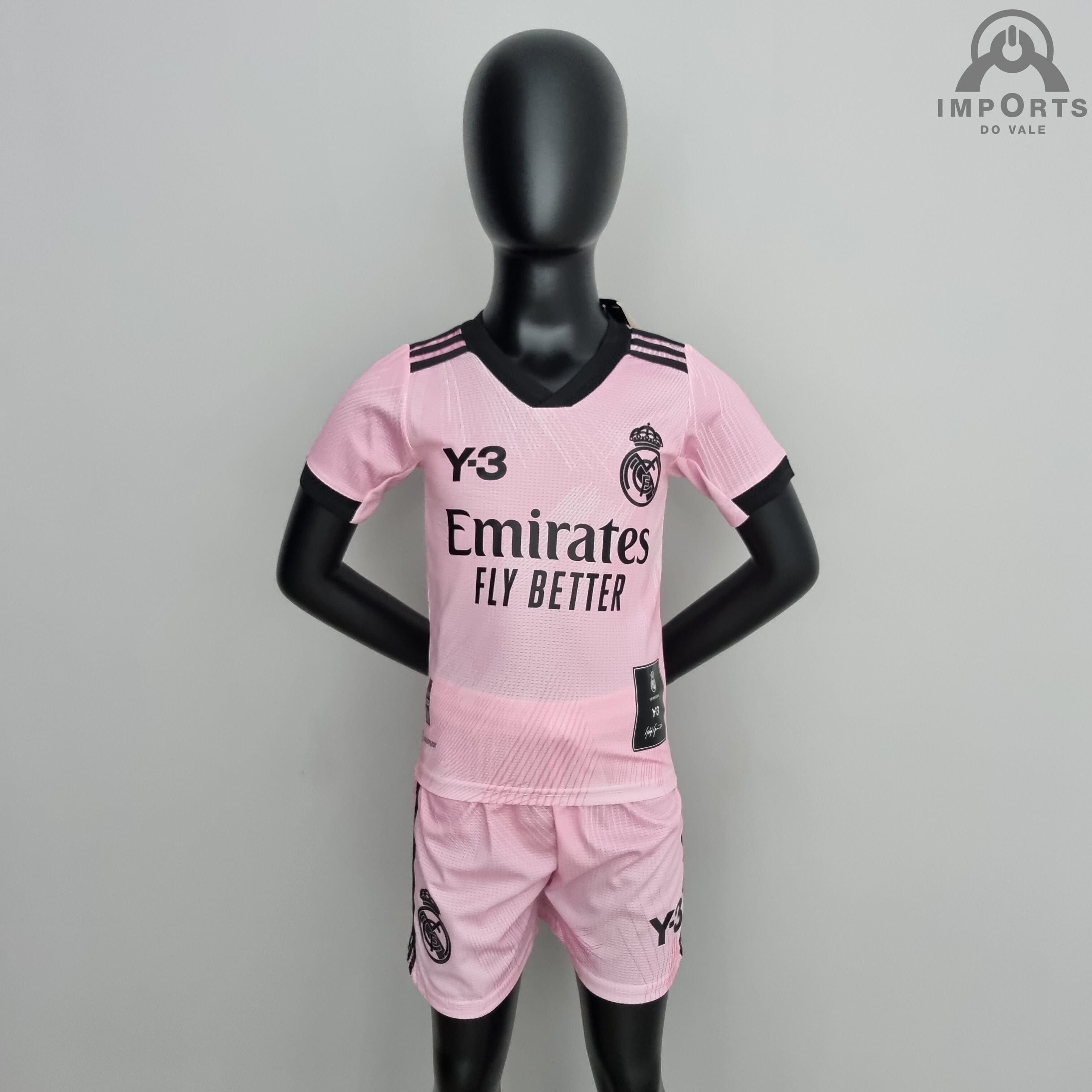 Kit Infantil Real Madrid 22/23 Ed. Especial Y3 Rosa + Personalização Grátis