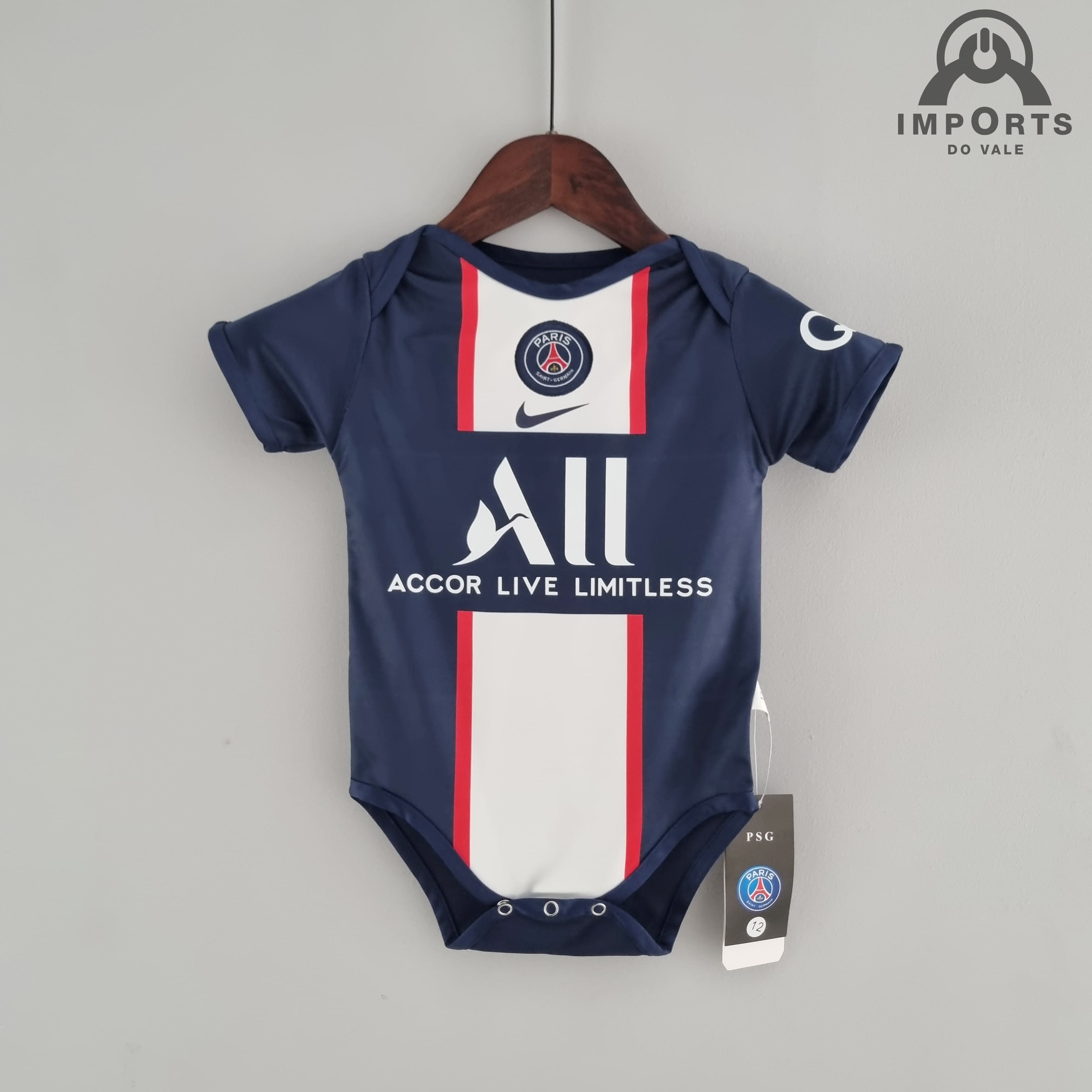 Body Infantil Paris Saint-Germain (PSG) I 22/23 + Personalização Grátis 