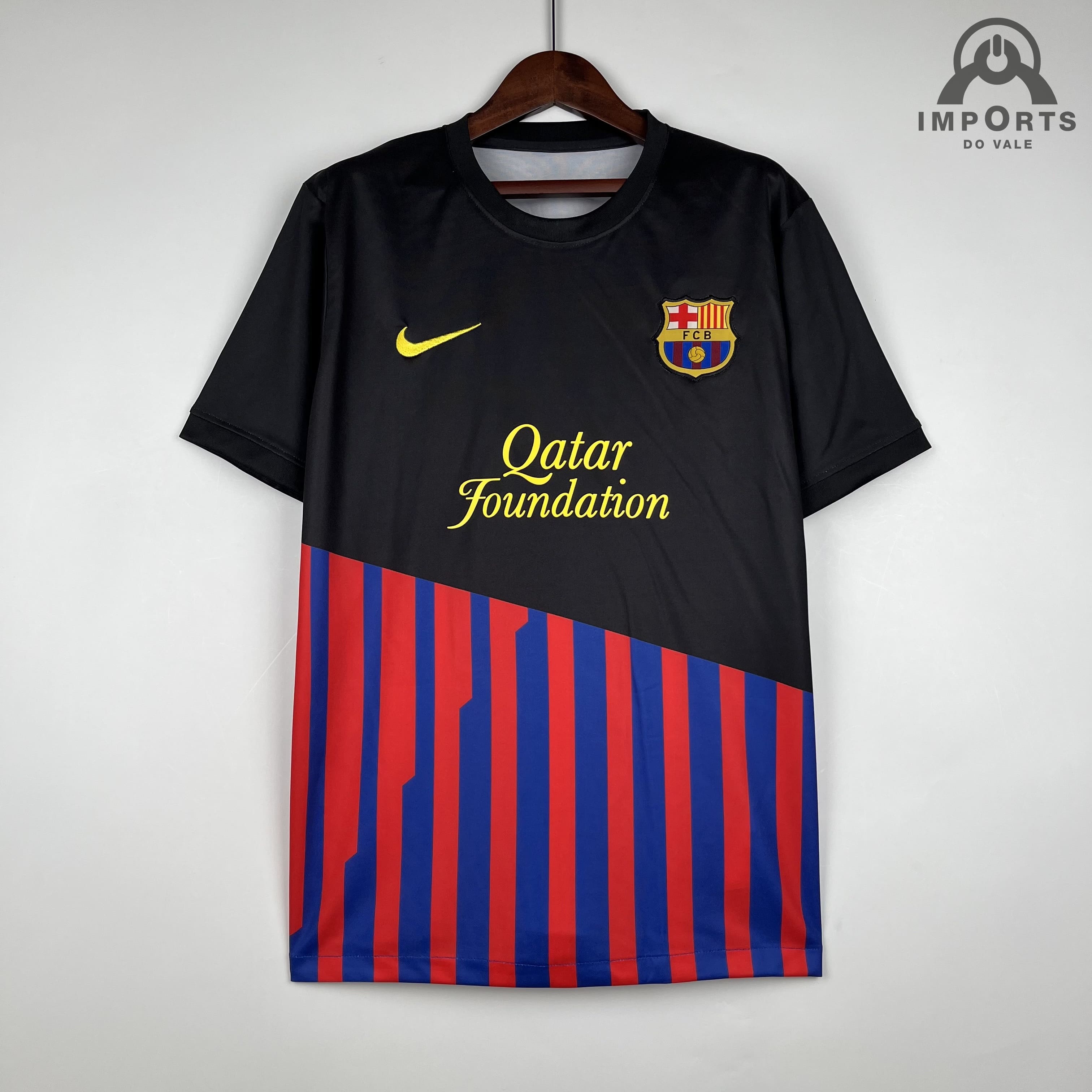Camisa Barcelona 23/24 Versão Torcedor Ed. Especial Preta listrada + Personalização Grátis 