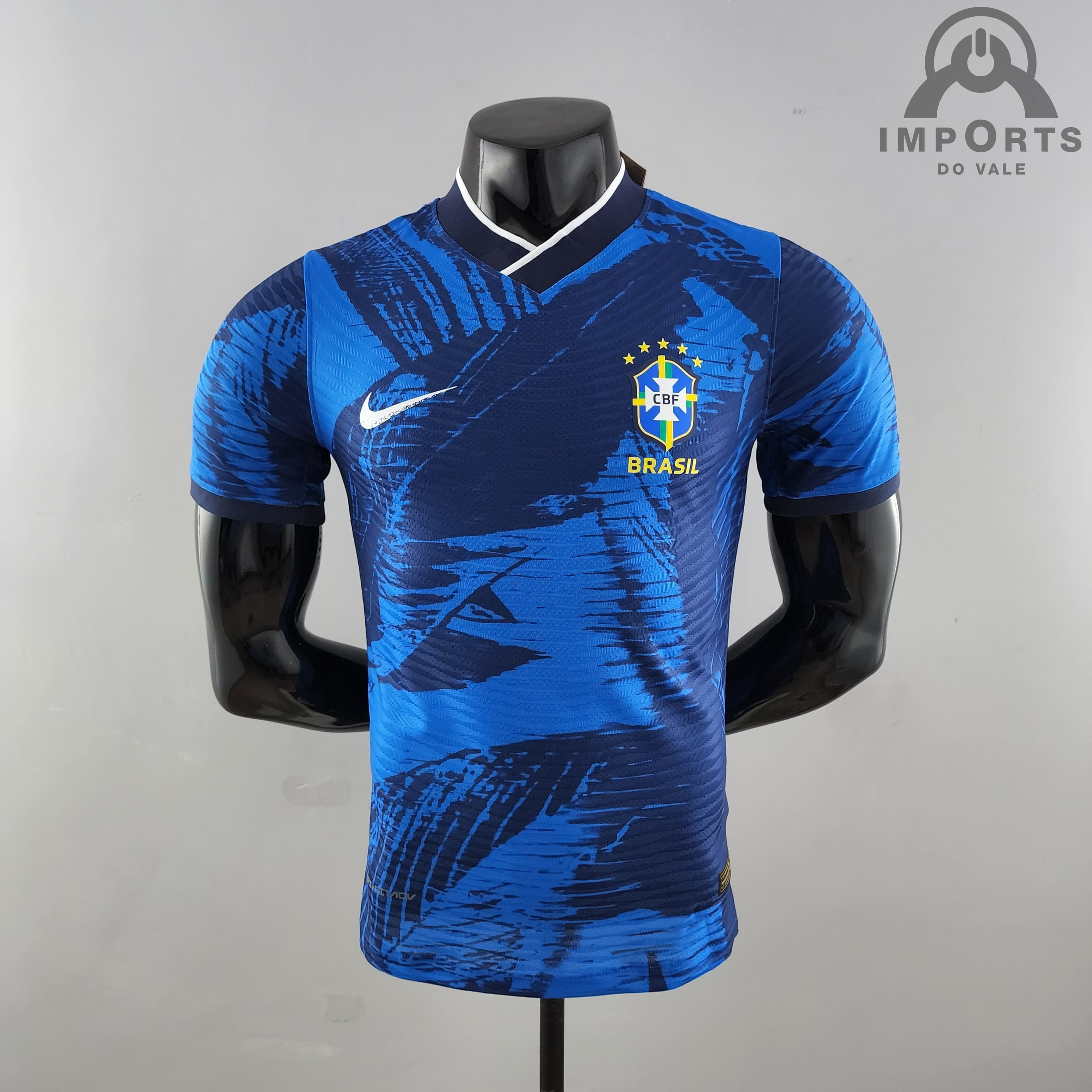 Camisa Brasil 2022 Versão Jogador Clássica Azul + Personalização Grátis