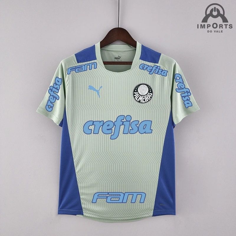 Camisa Palmeiras 22/23 Versão Torcedor Pré Jogo + Patrocínios - Verde Claro