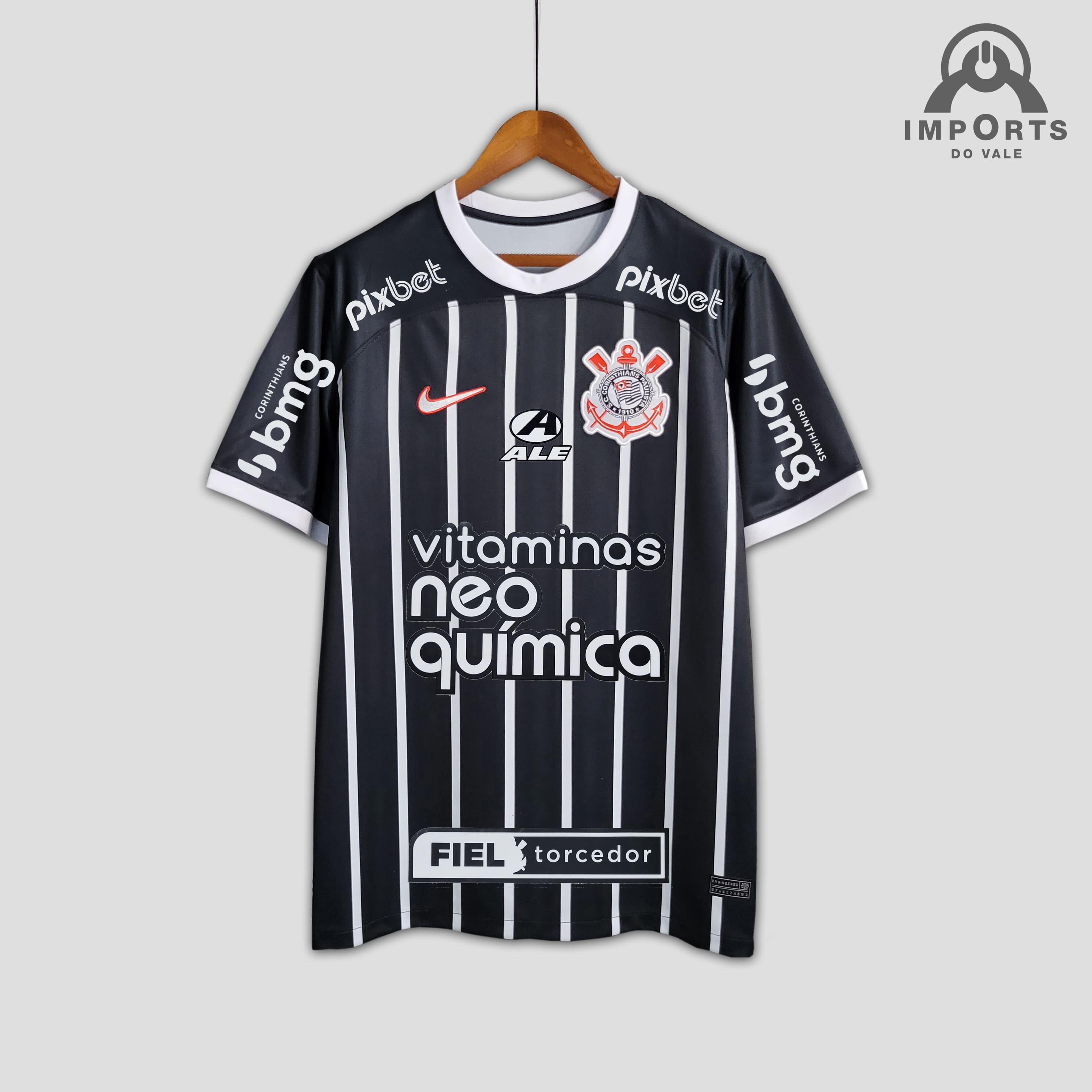 Camisa Corinthians II 23/24 Versão Torcedor + Patrocínios + Personalização Grátis