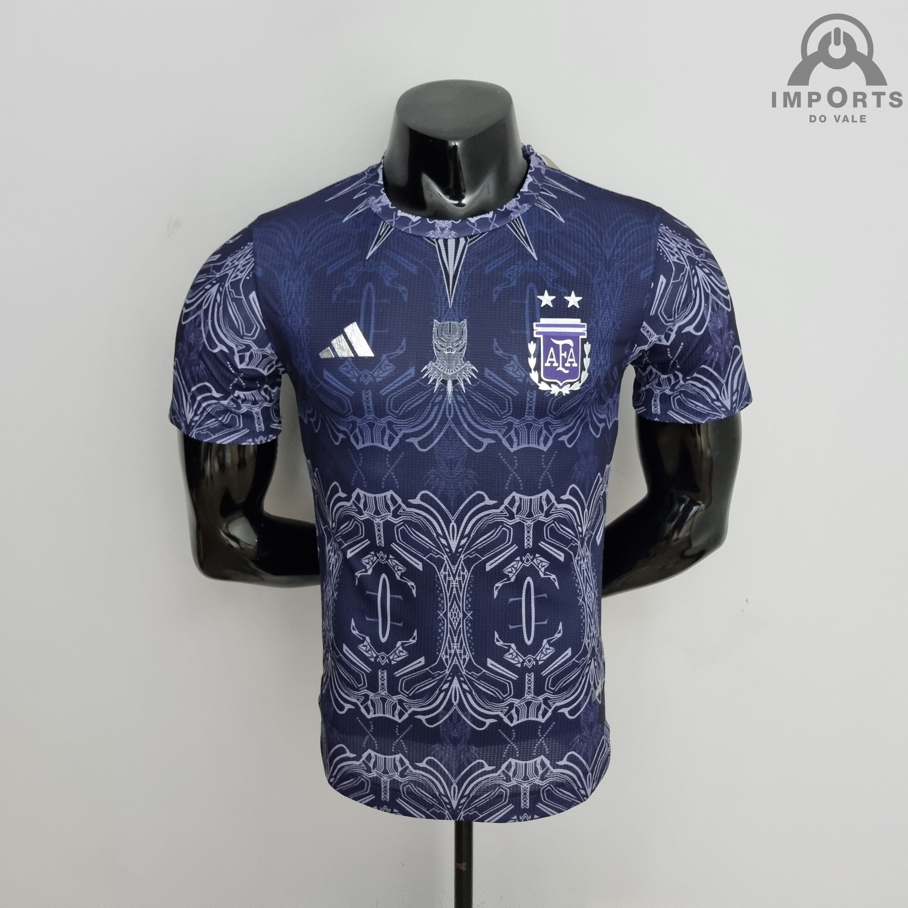 Camisa da Seleção Argentina 2022 Versão Jogador  Pantera Negra + Personalização Grátis