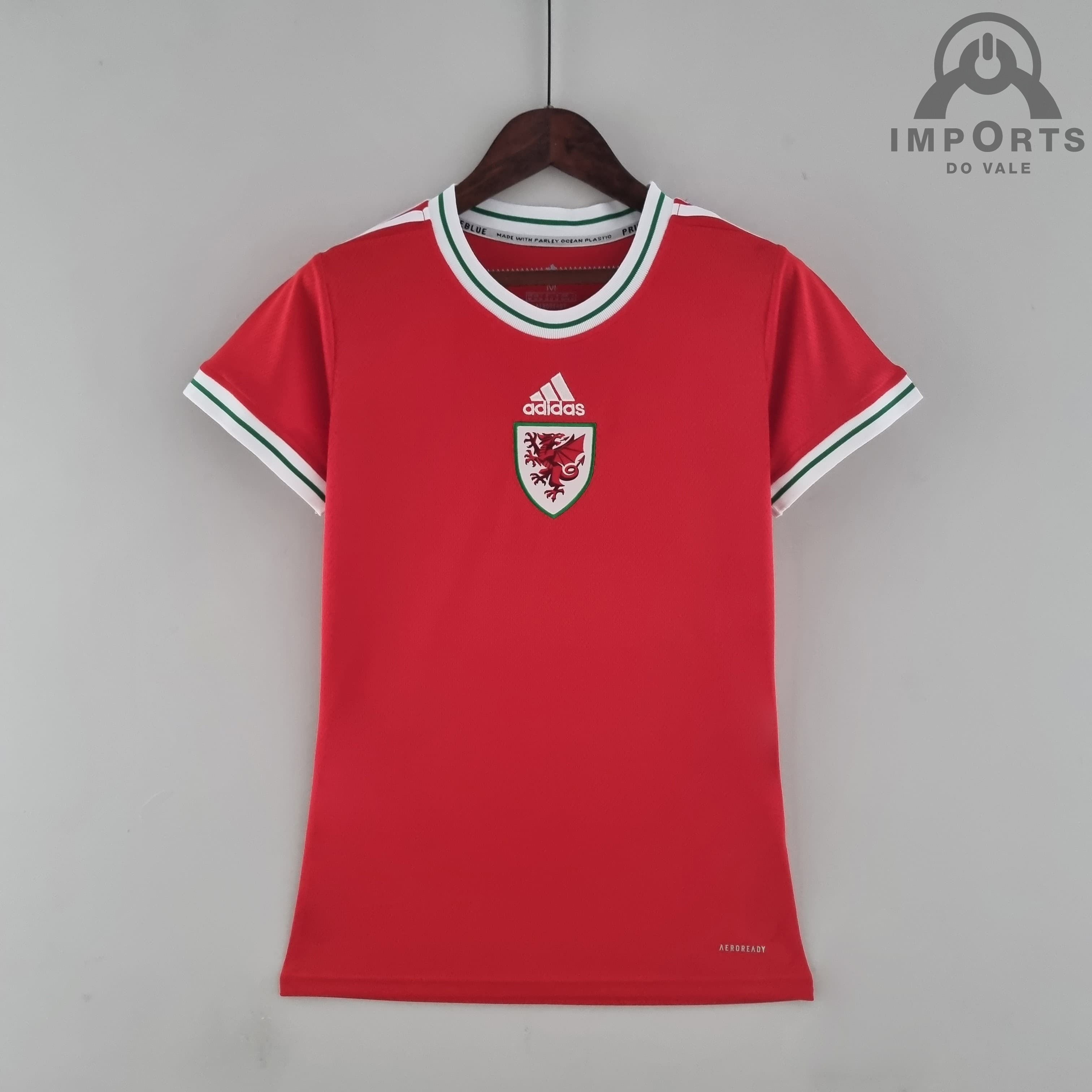 Camisa da Seleção de Gales 2022 I Versão Feminina + Personalização Grátis