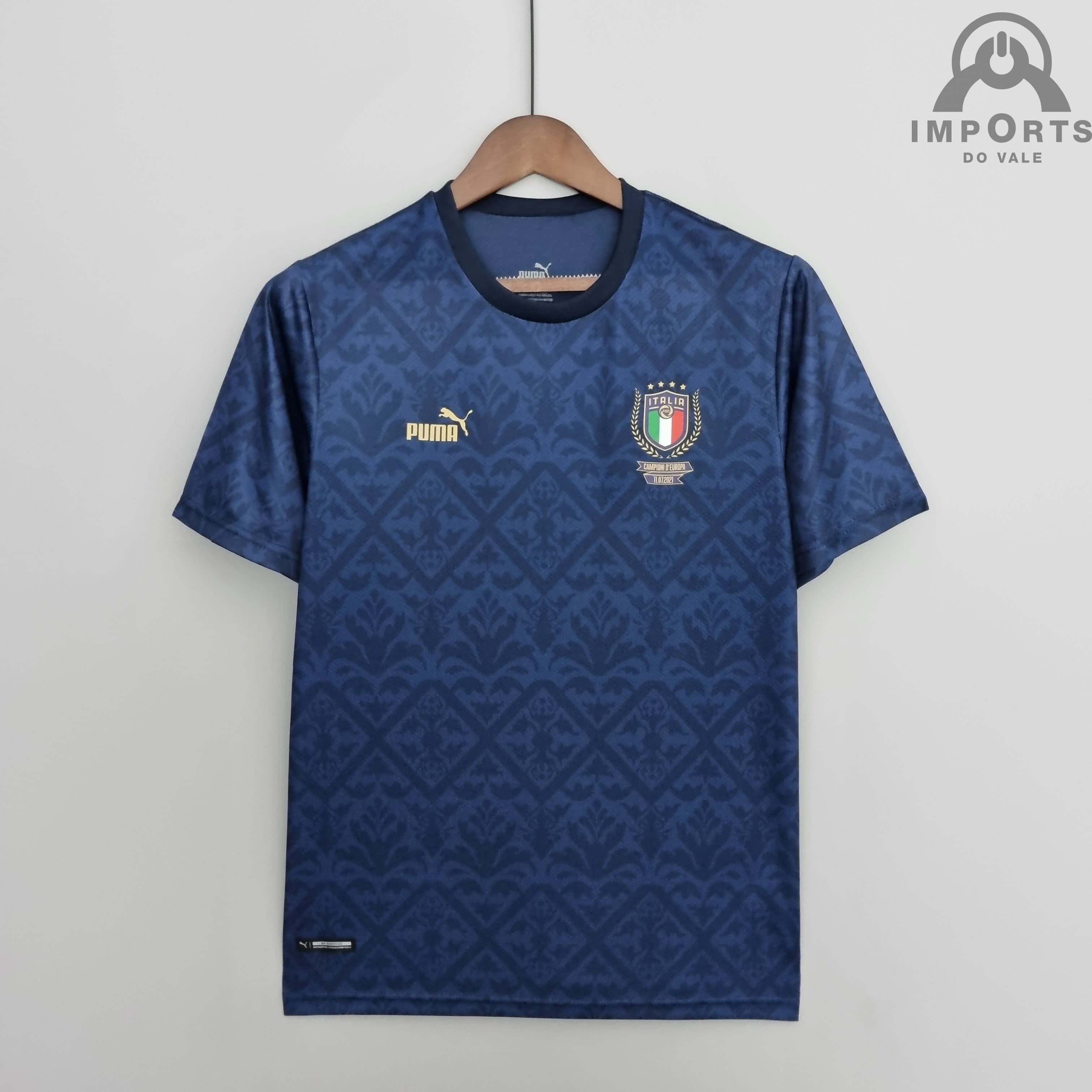Camisa da Seleção Italiana 2022 Campeão Europa League Versão Torcedor + Personalização Grátis - Azul Royal