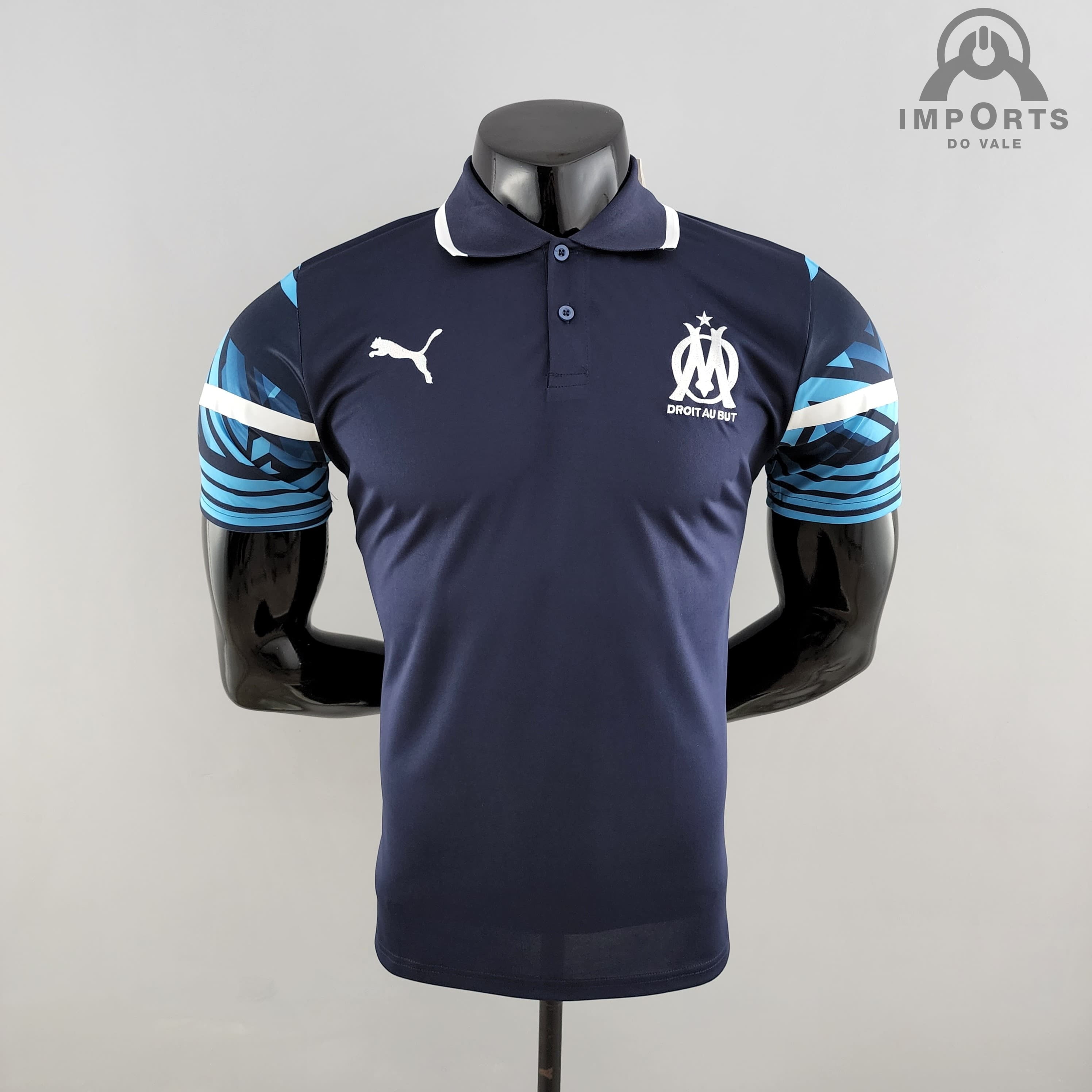 Camisa Gola Polo Olympique de Marseille 22/23 - Azul Royal