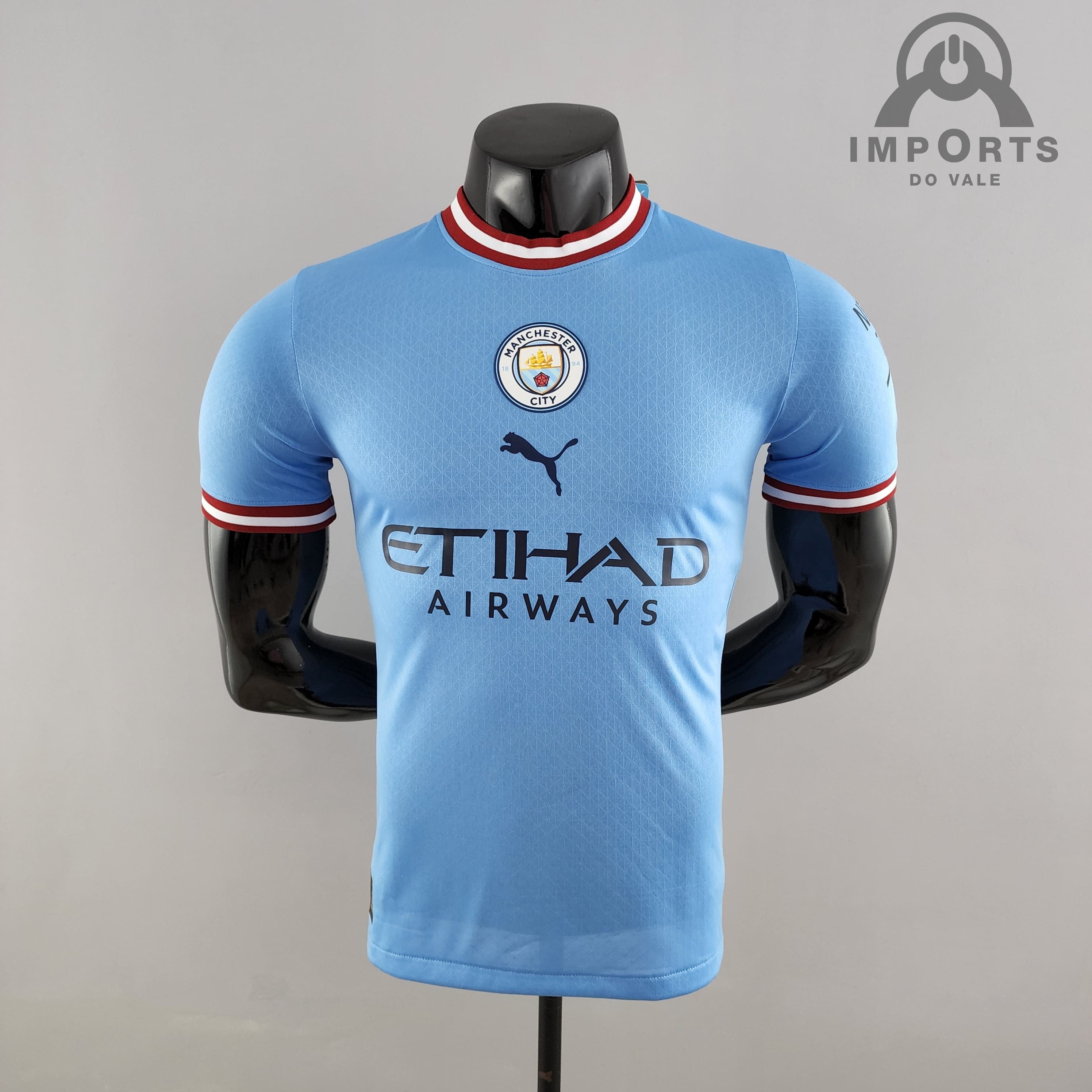 Camisa Manchester City l 22/23 Versão Jogador + Personalização Grátis
