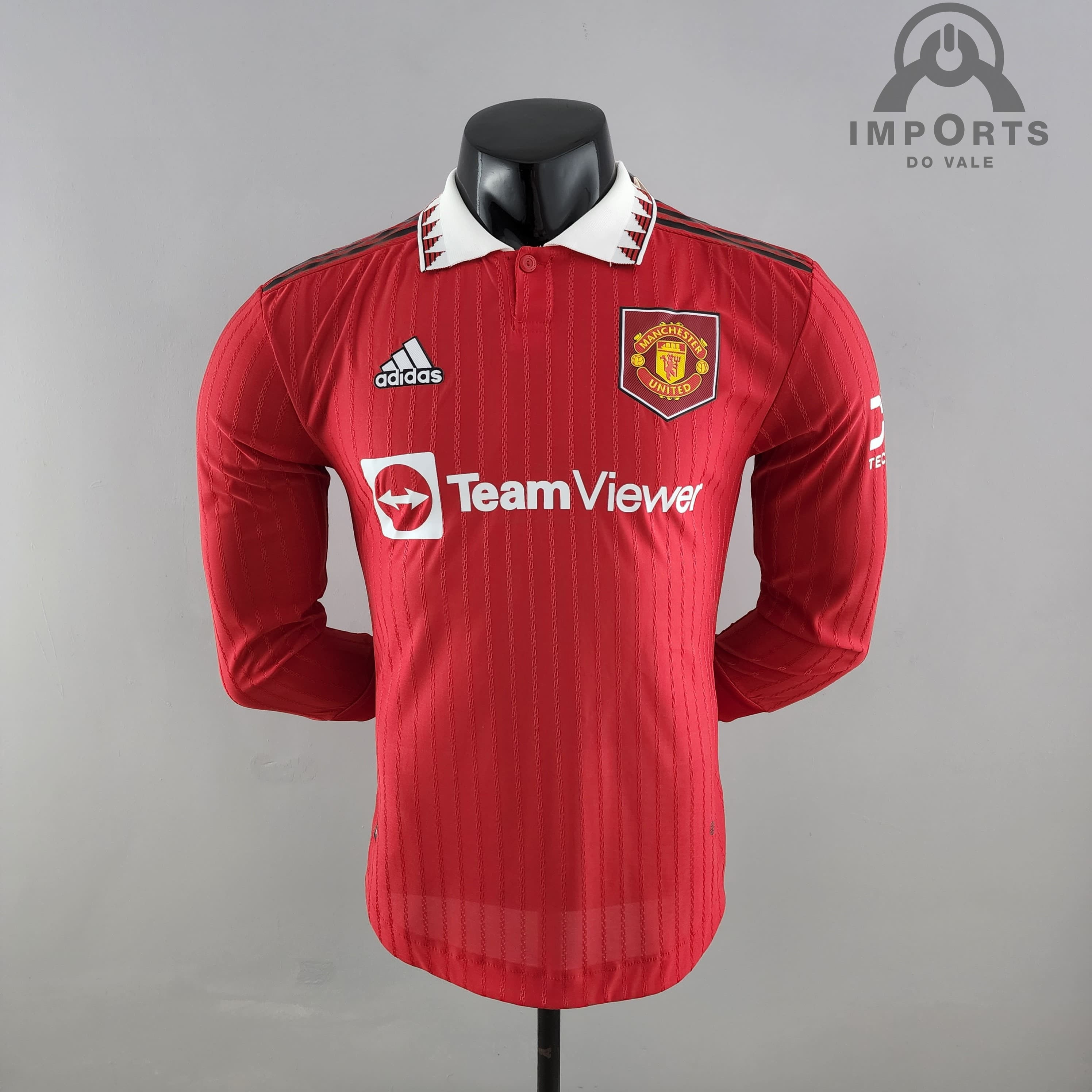 Camisa Manga Longa Manchester United l 22/23 Versão Jogador + Personalização Grátis