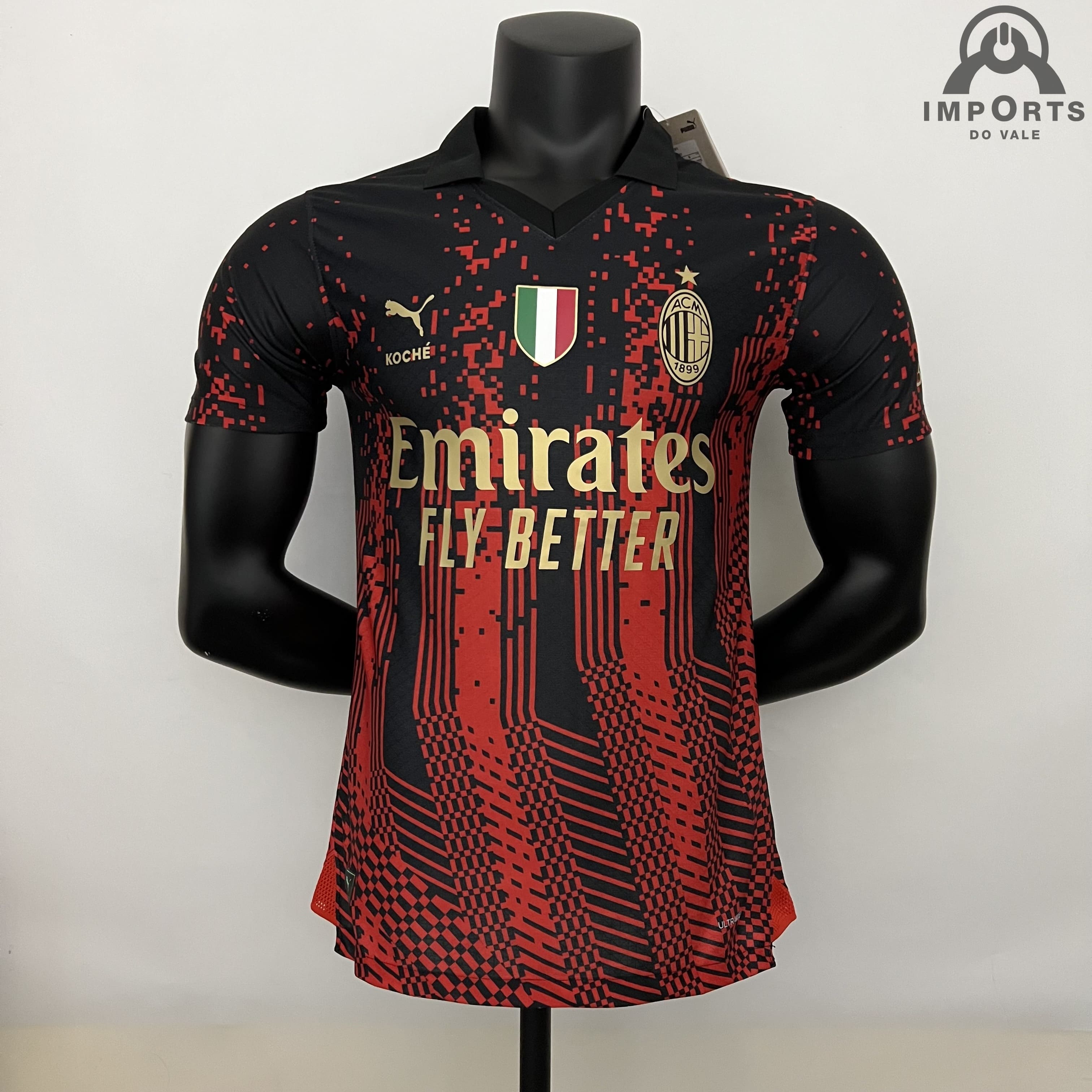 Camisa Milan 23/24 Versão Jogador Ed. Especial Vermelha + Personalização Grátis