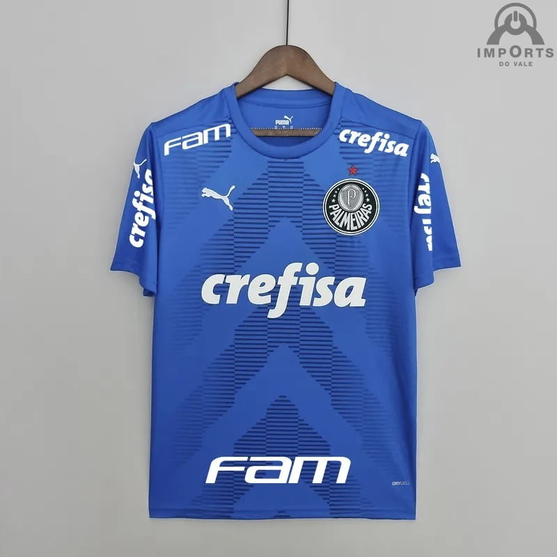 Camisa Palmeiras 22/23 Goleiro + Patrocínios + Personalização Grátis - Azul