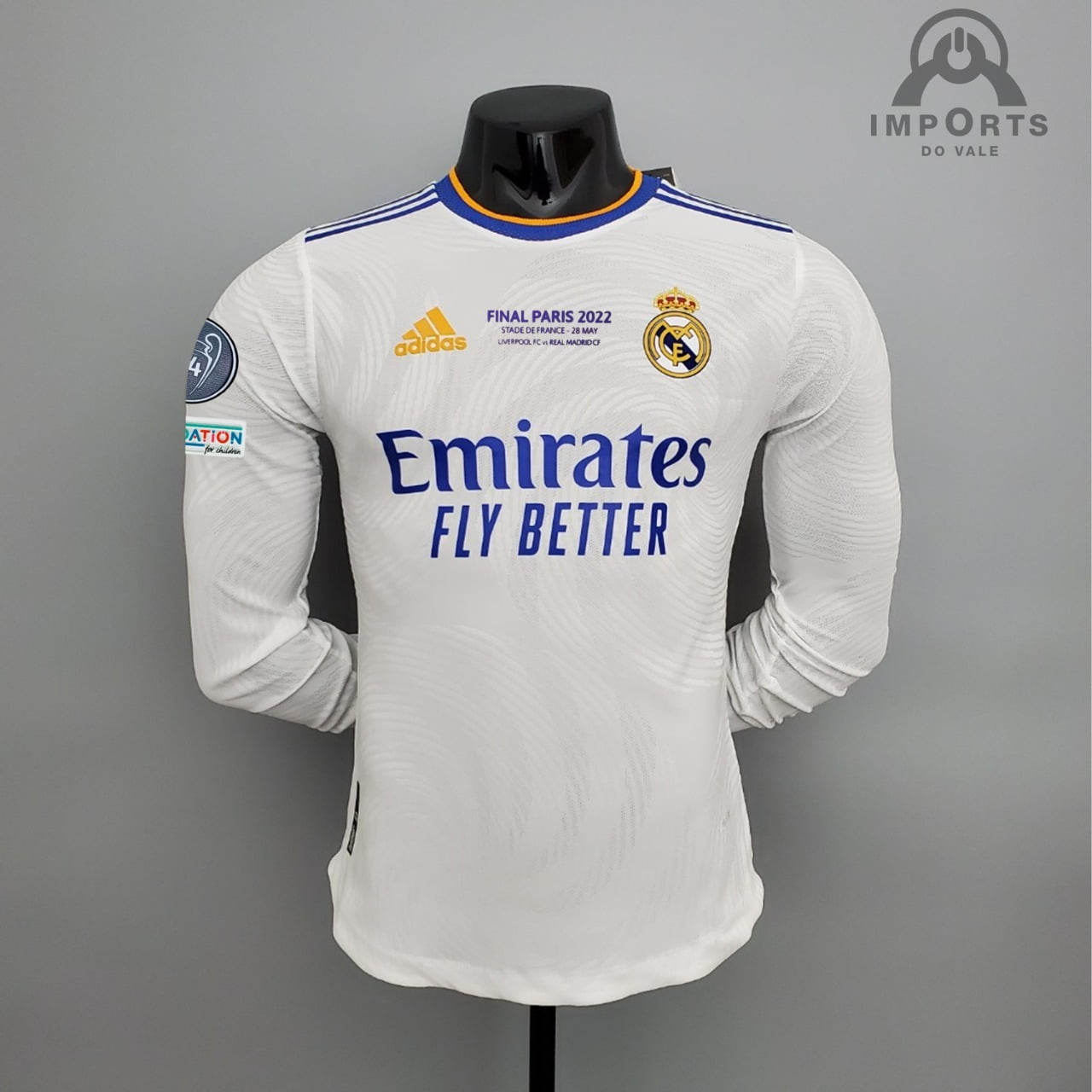 Camisa Manga Longa Real Madrid l 21/22 Versão Jogador - Final da Champion  League + Personalização Grátis - Imports do vale