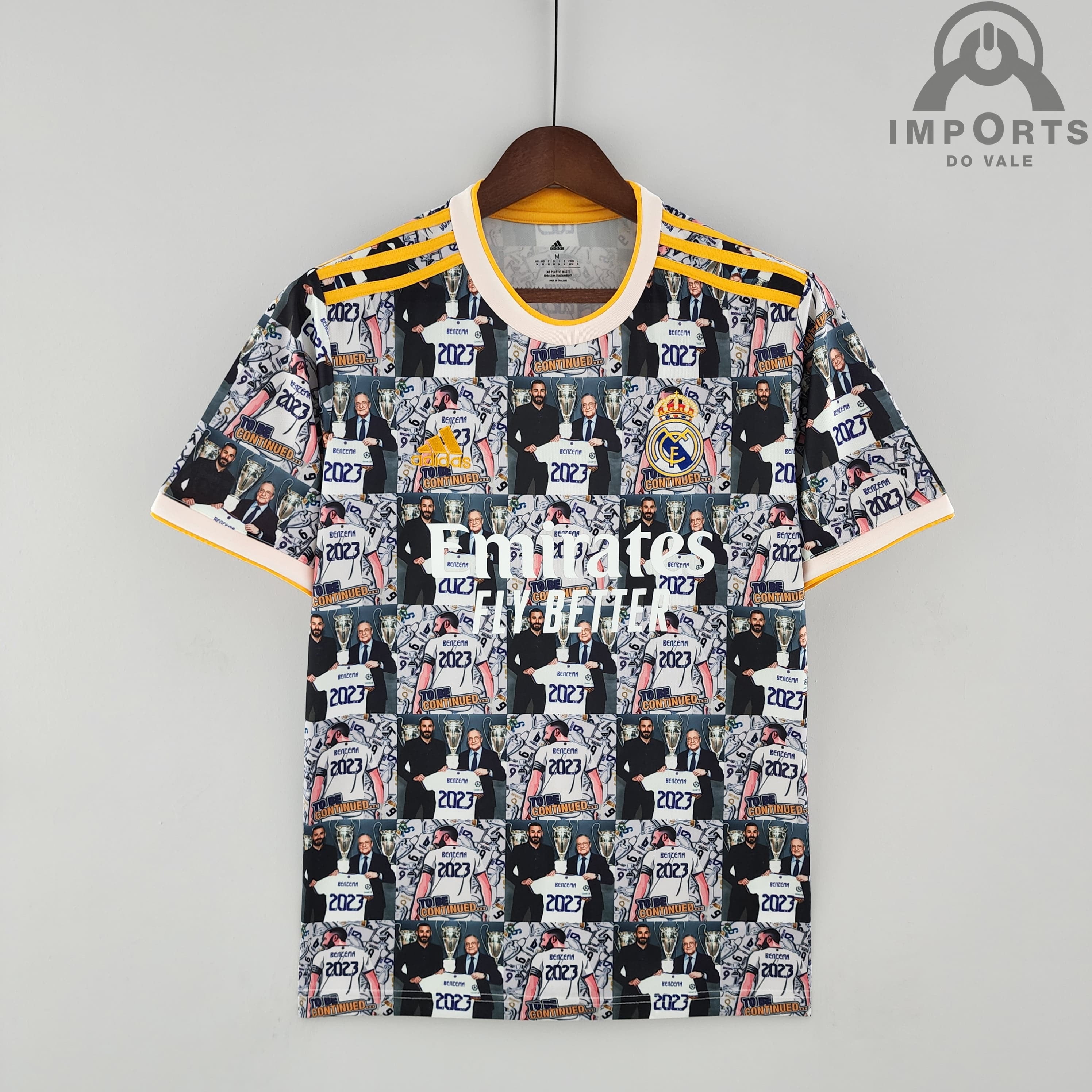 Camisa Real Madrid 22/23 Ed. Comemorativa Benzema Versão Torcedor + Personalização Grátis