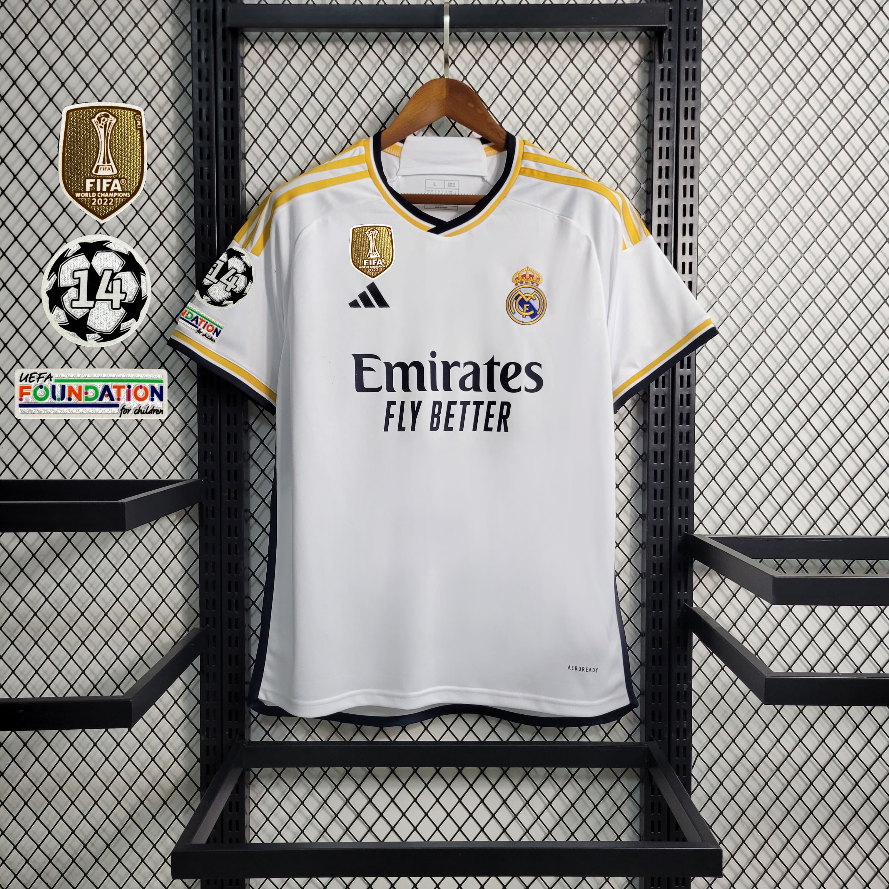 Camisa Real Madrid I 23/24 Versão Torcedor + Patchs + Personalização Grátis