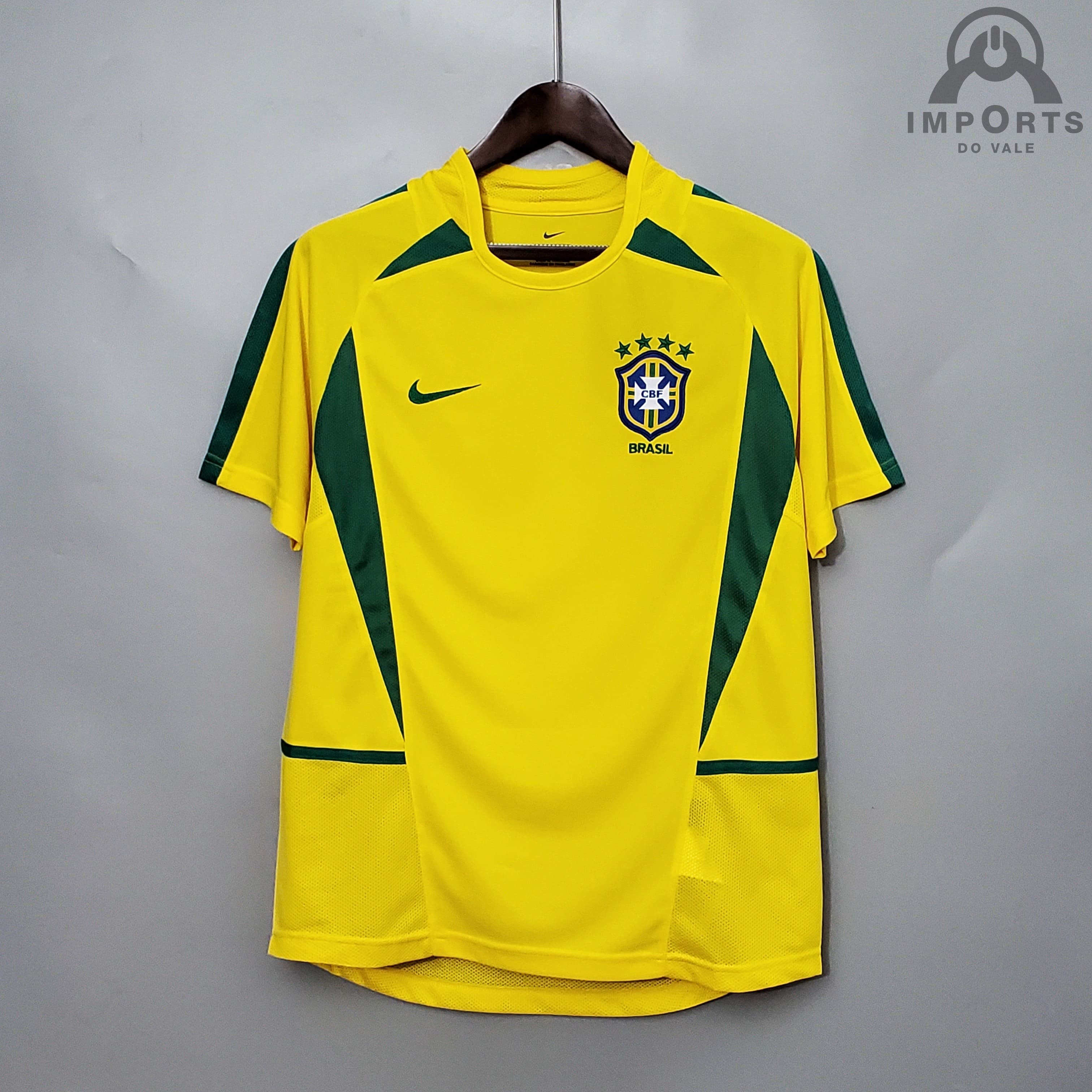 Camisa Retrô da Seleção Brasileira I 2002 Versão Torcedor + Personalização Grátis