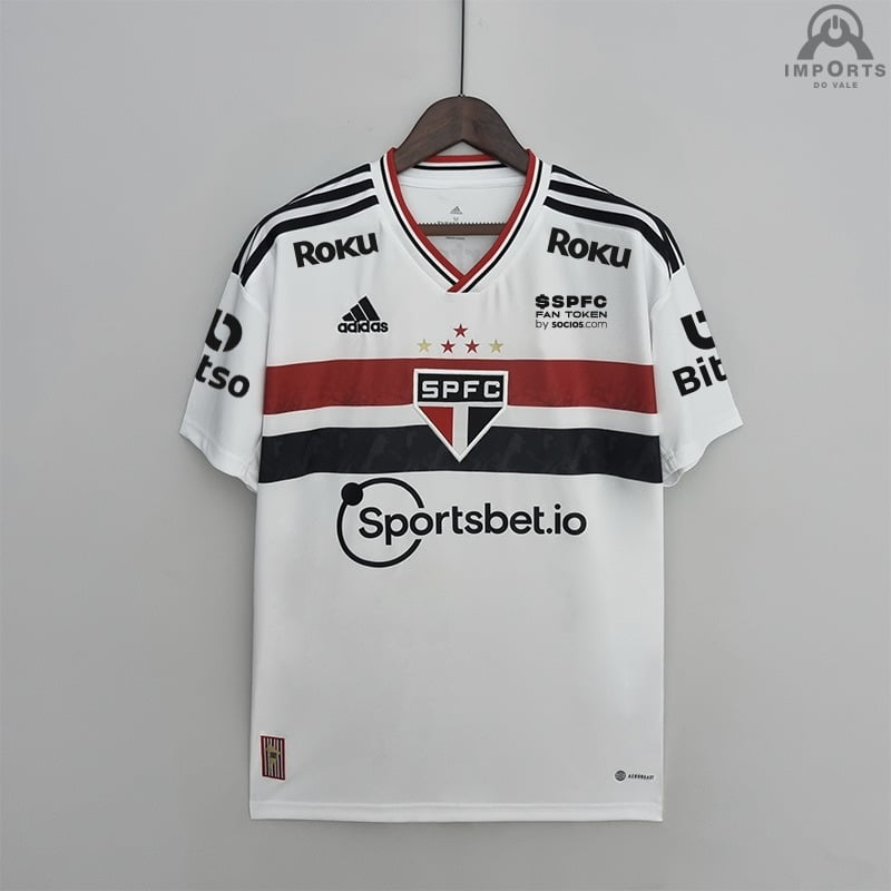 Camisa São Paulo I 22/23 Versão Torcedor + Patrocínios + Personalização Grátis