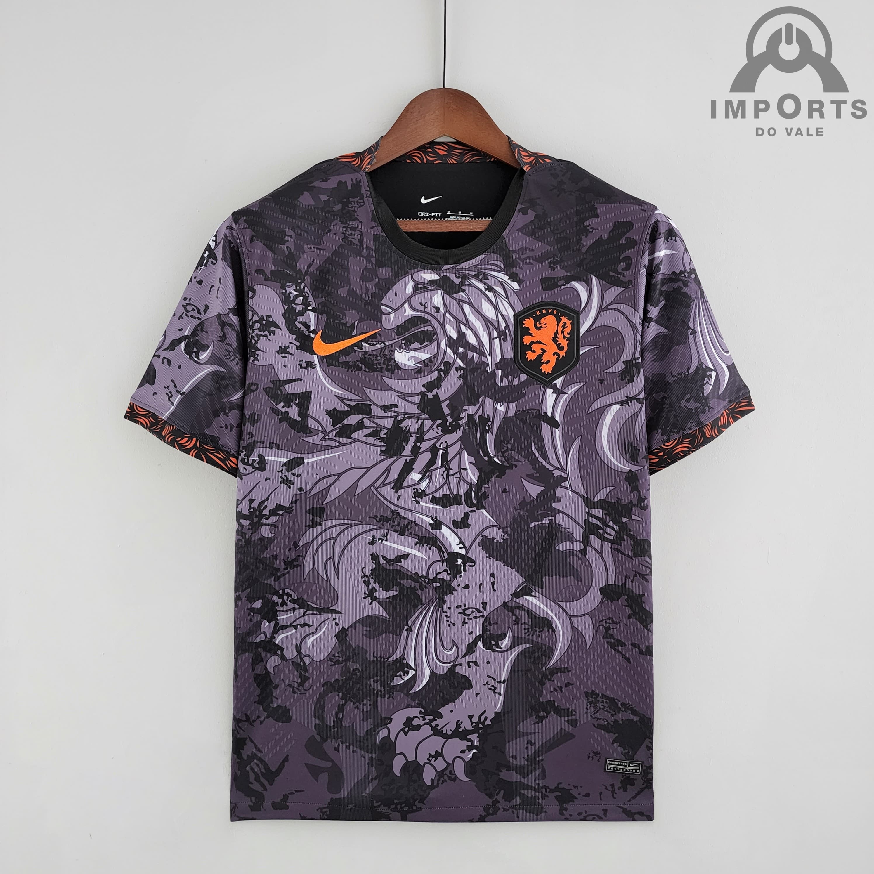 Camisa da Seleção Holandesa 2022 Versão Torcedor Ed. Especial - Preta
