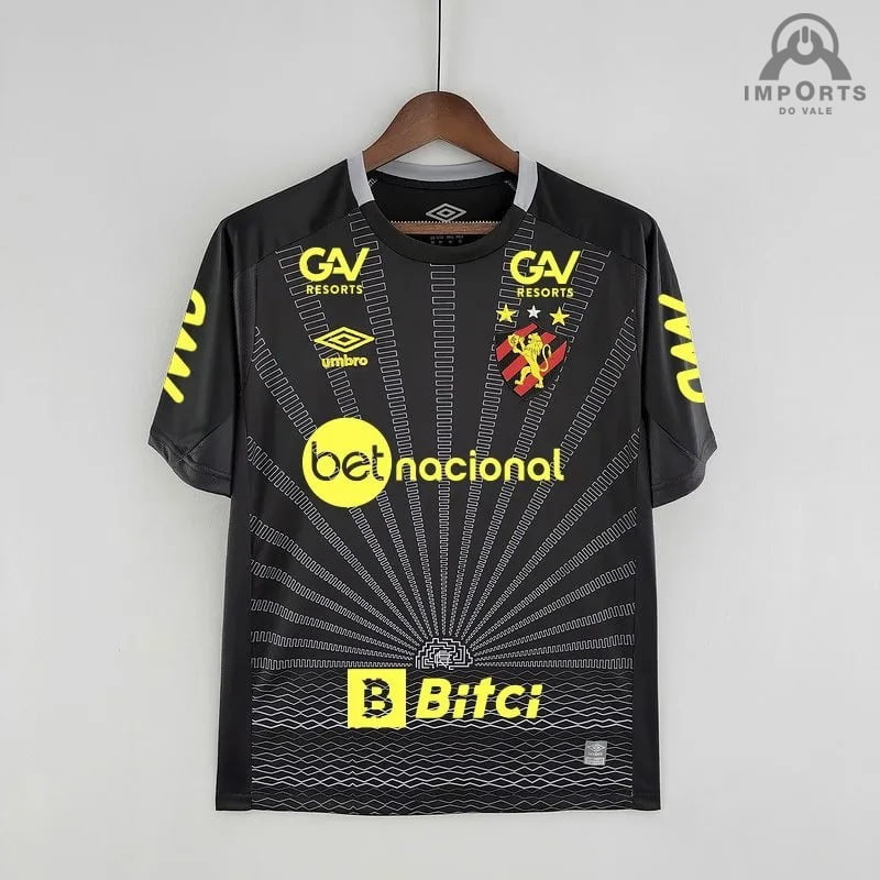 Camisa Sport Recife 22/23 Goleiro Preta + Patrocínios + Personalização grátis 