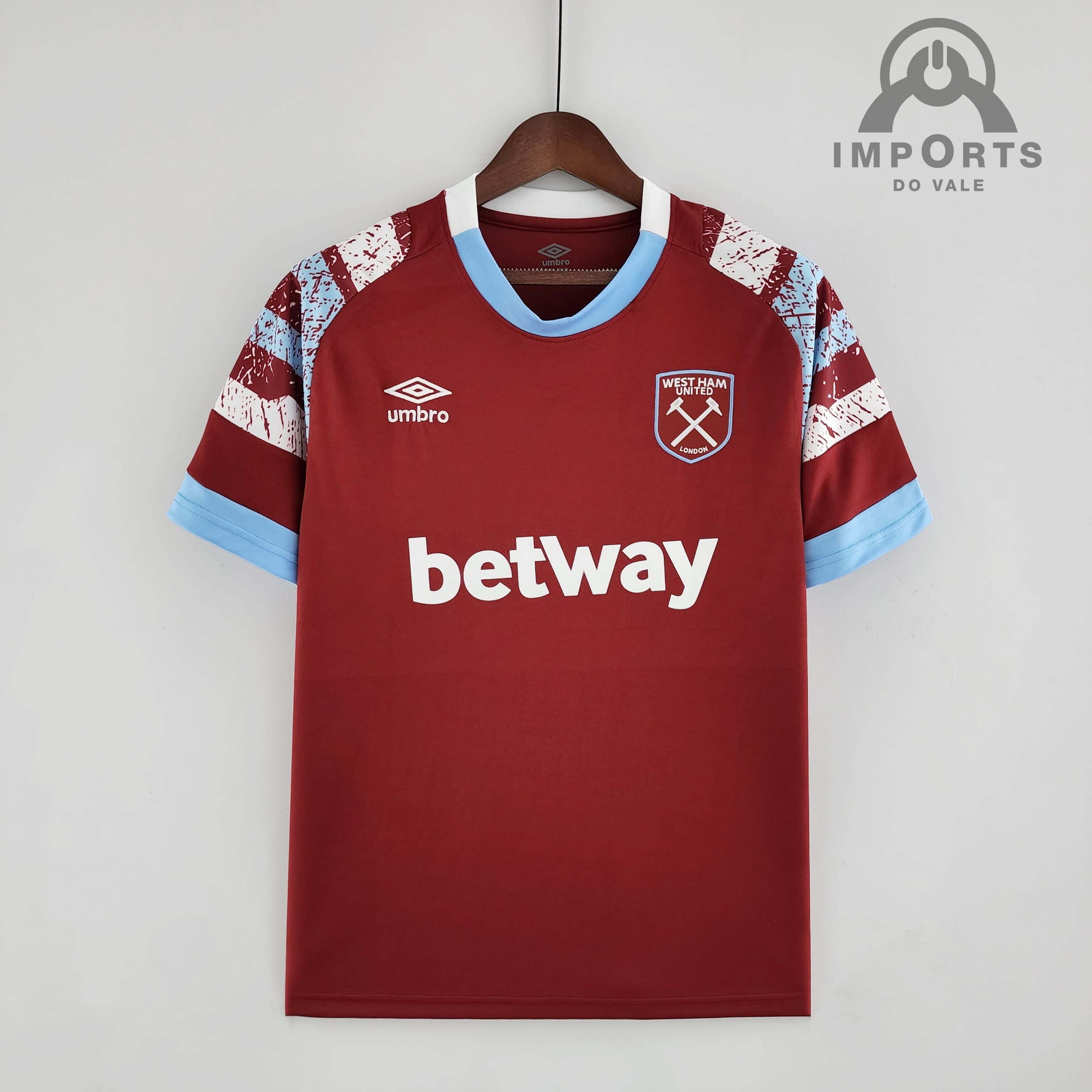 Camisa West Ham United l 22/23 Versão Torcedor + Personalização Grátis