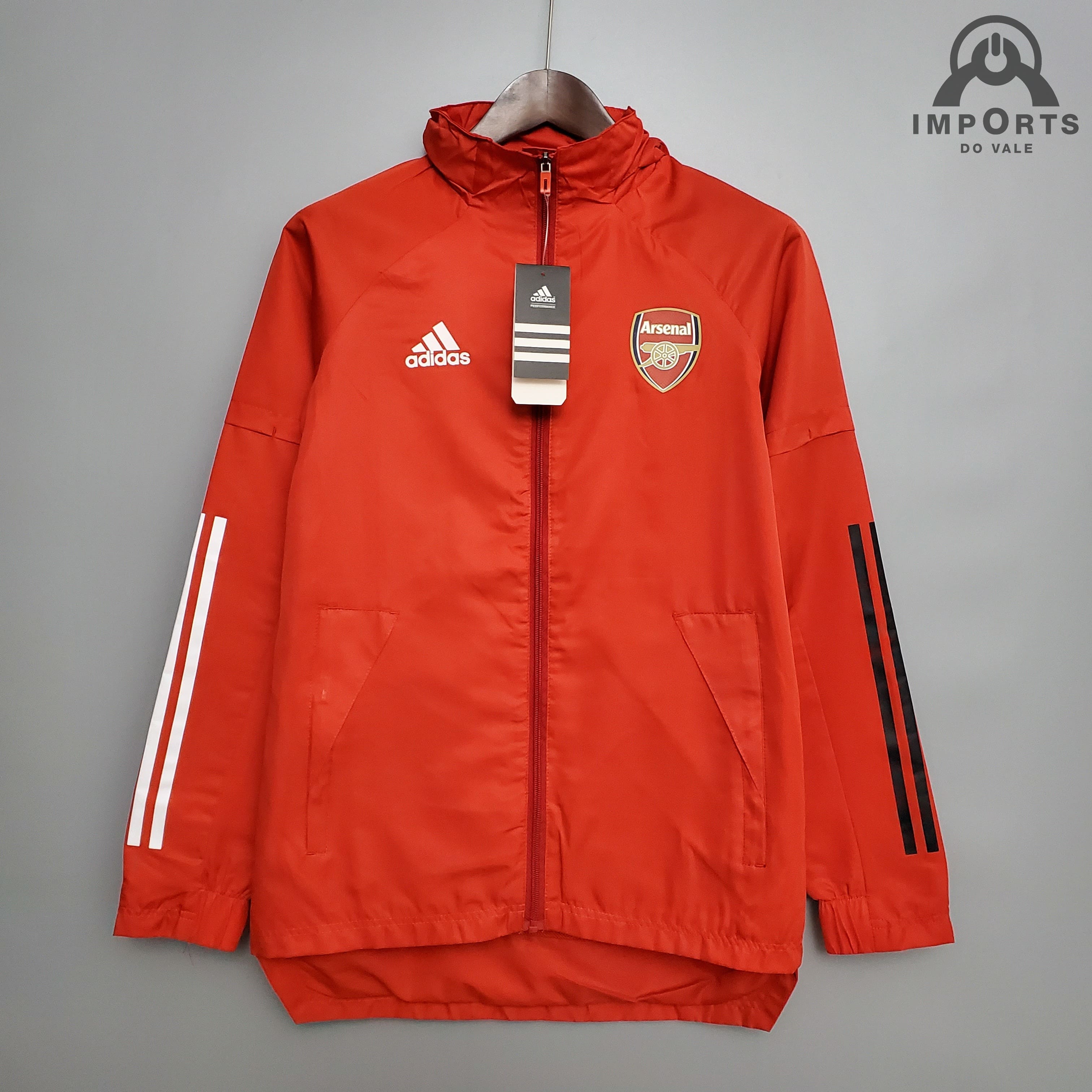 Jaqueta Corta-Vento Arsenal 20/21 - Vermelho Listrado