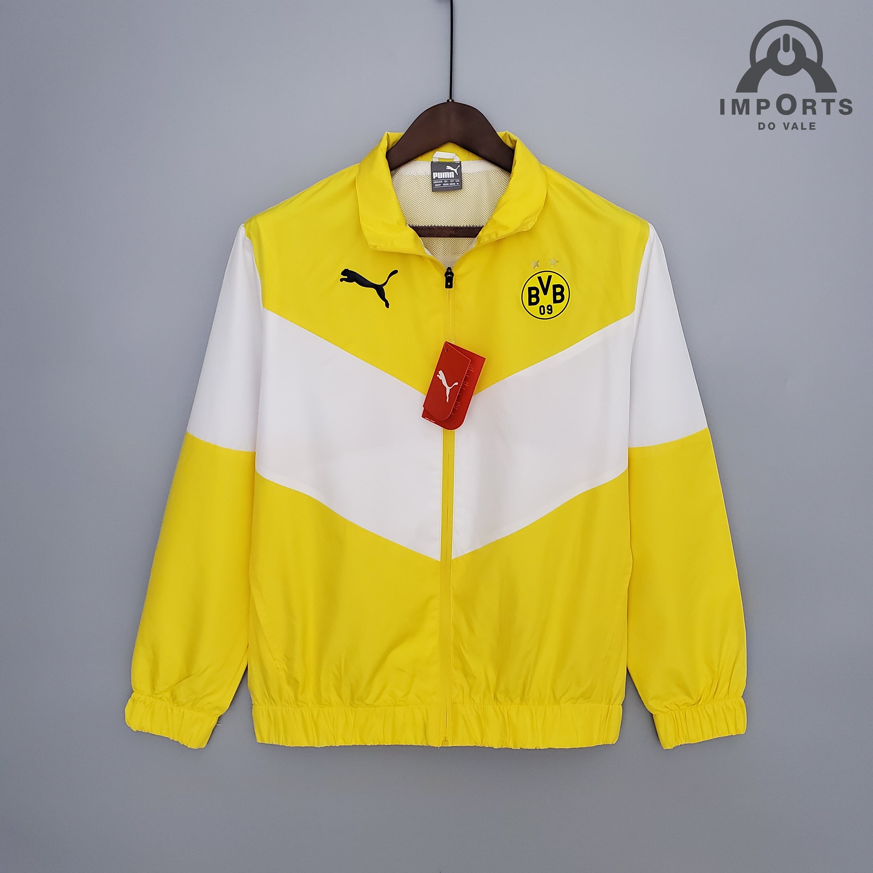 Jaqueta Corta-Vento Borussia Dortmund 21/22 - Amarelo/branco