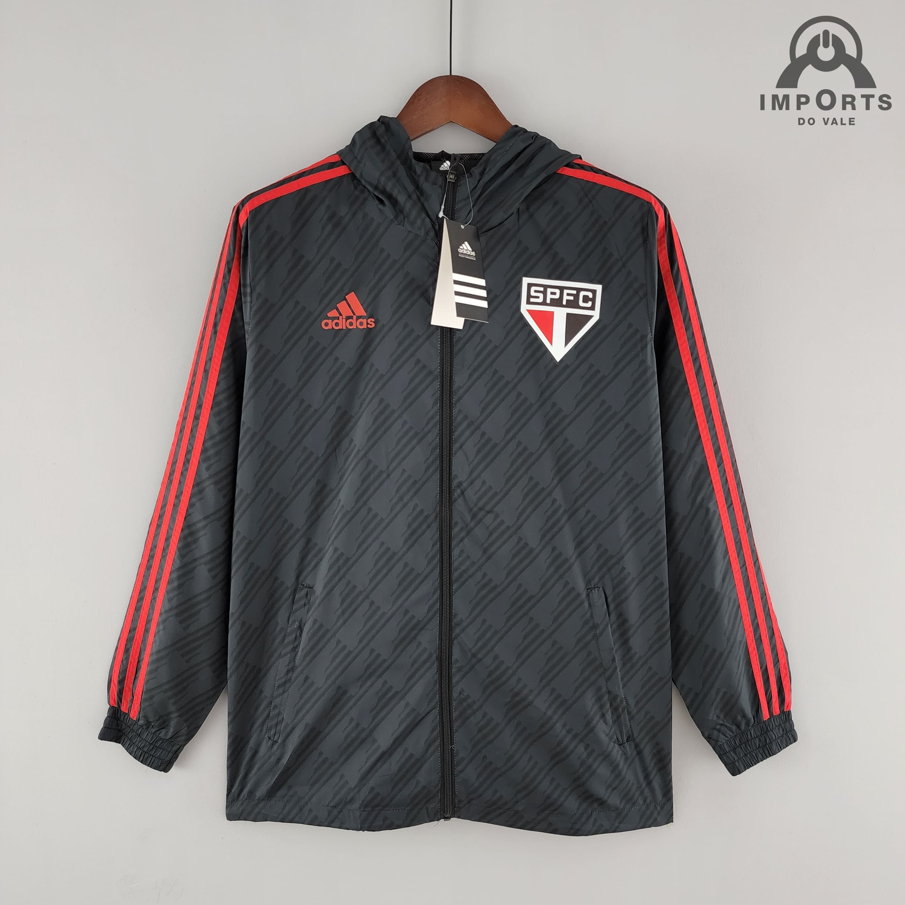 Jaqueta Corta-Vento São Paulo 22/23 - Preto/vermelho