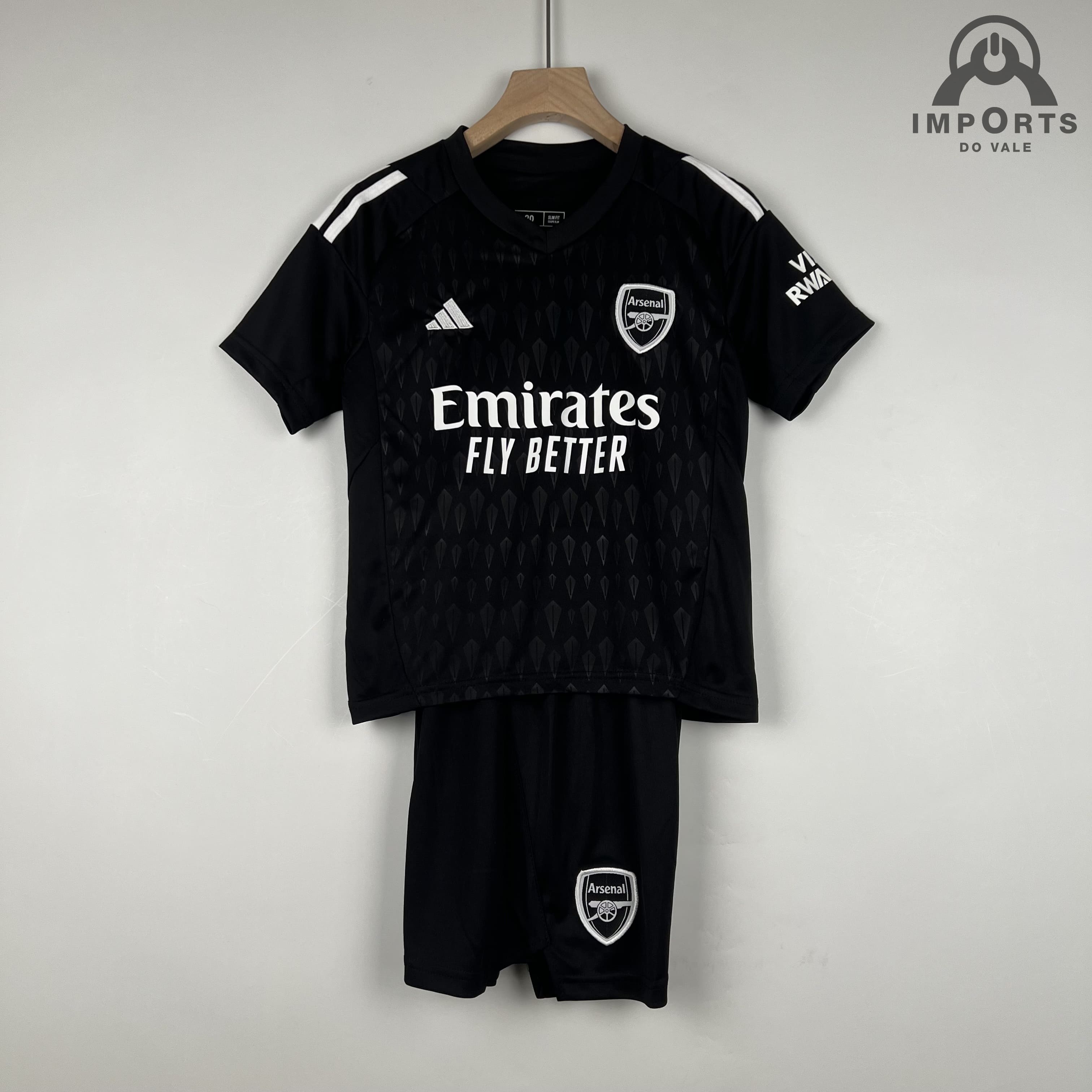 Kit Infantil Arsenal 23/24 Goleiro Preta + Personalização Grátis