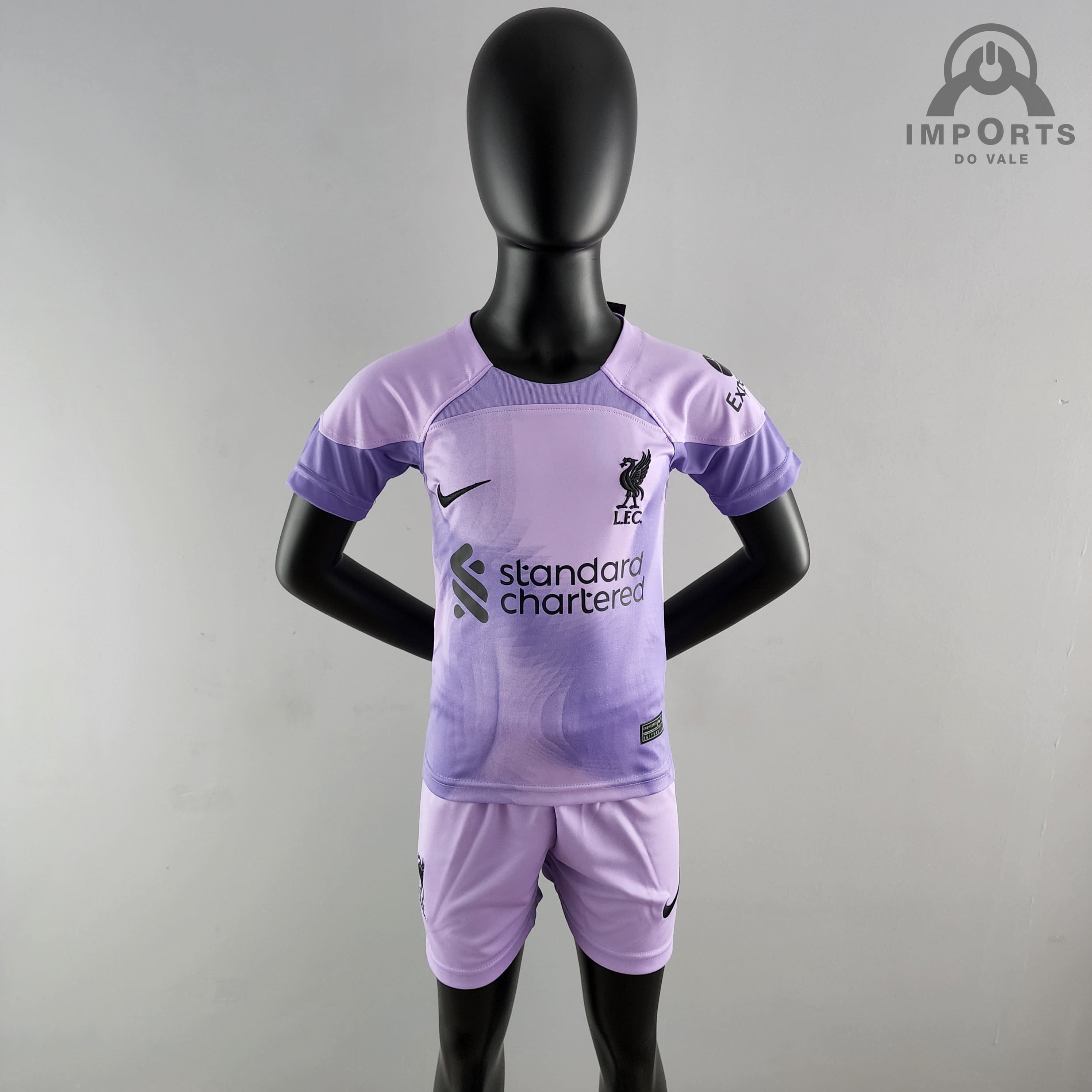 Kit Infantil Liverpool 22/23 Goleiro Roxo + Personalização Grátis