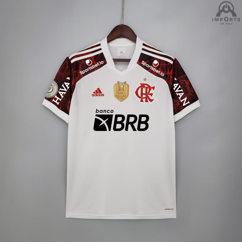 Camisa Flamengo II 21/22 Versão Torcedor Brasileirão + Patrocínios + Personalização Grátis