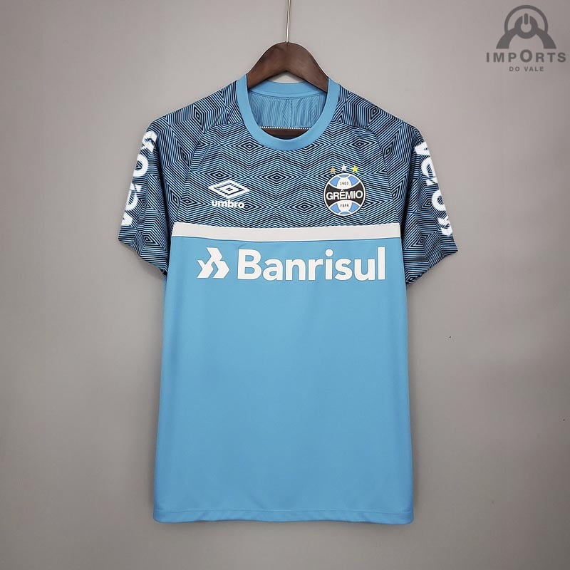 Camisa Grêmio 21/22 Treino + Patrocínios - Azul Água