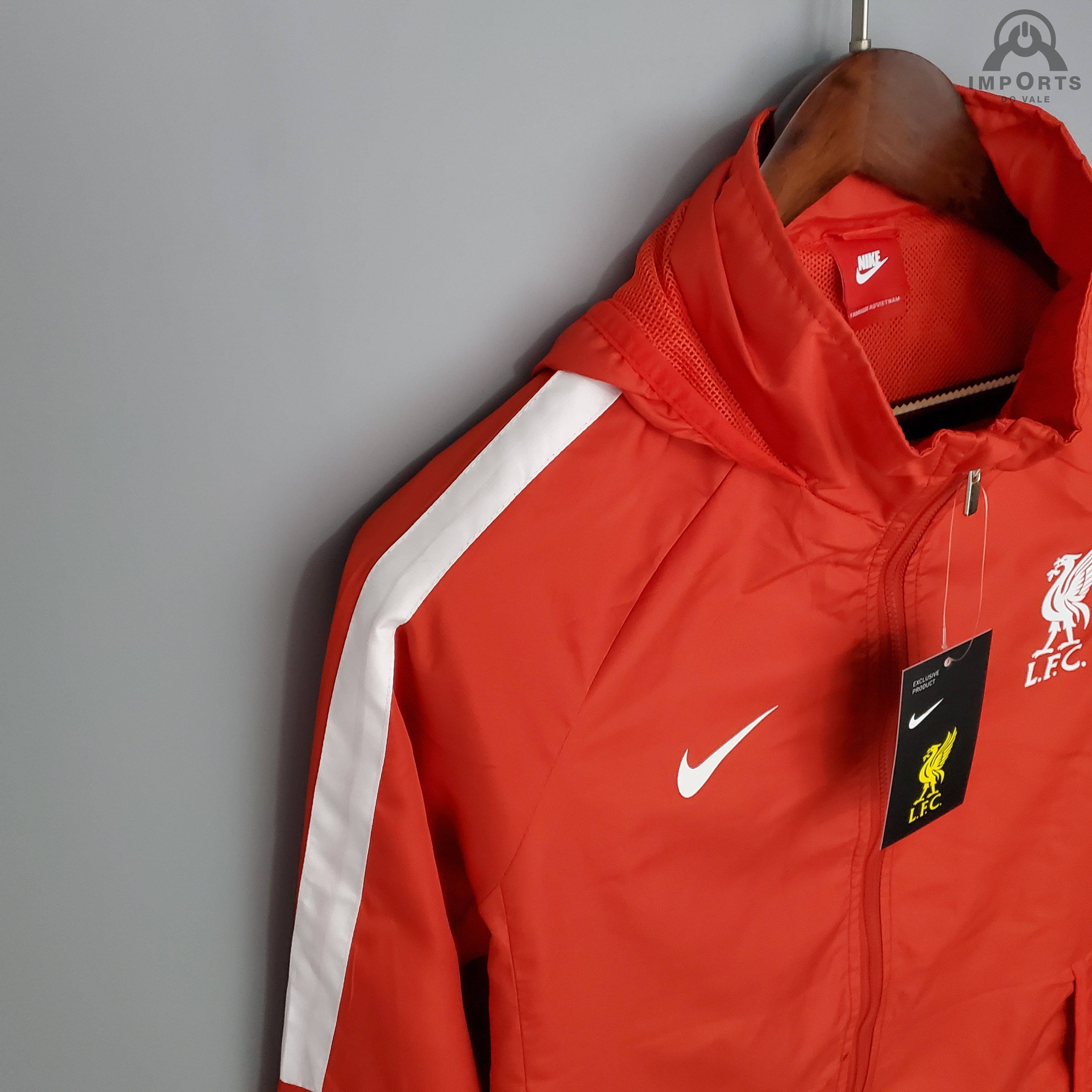 JAQUETA CORTA VENTO LIVERPOOL -NIKE-MASCULINA-BRANCA/CINZA