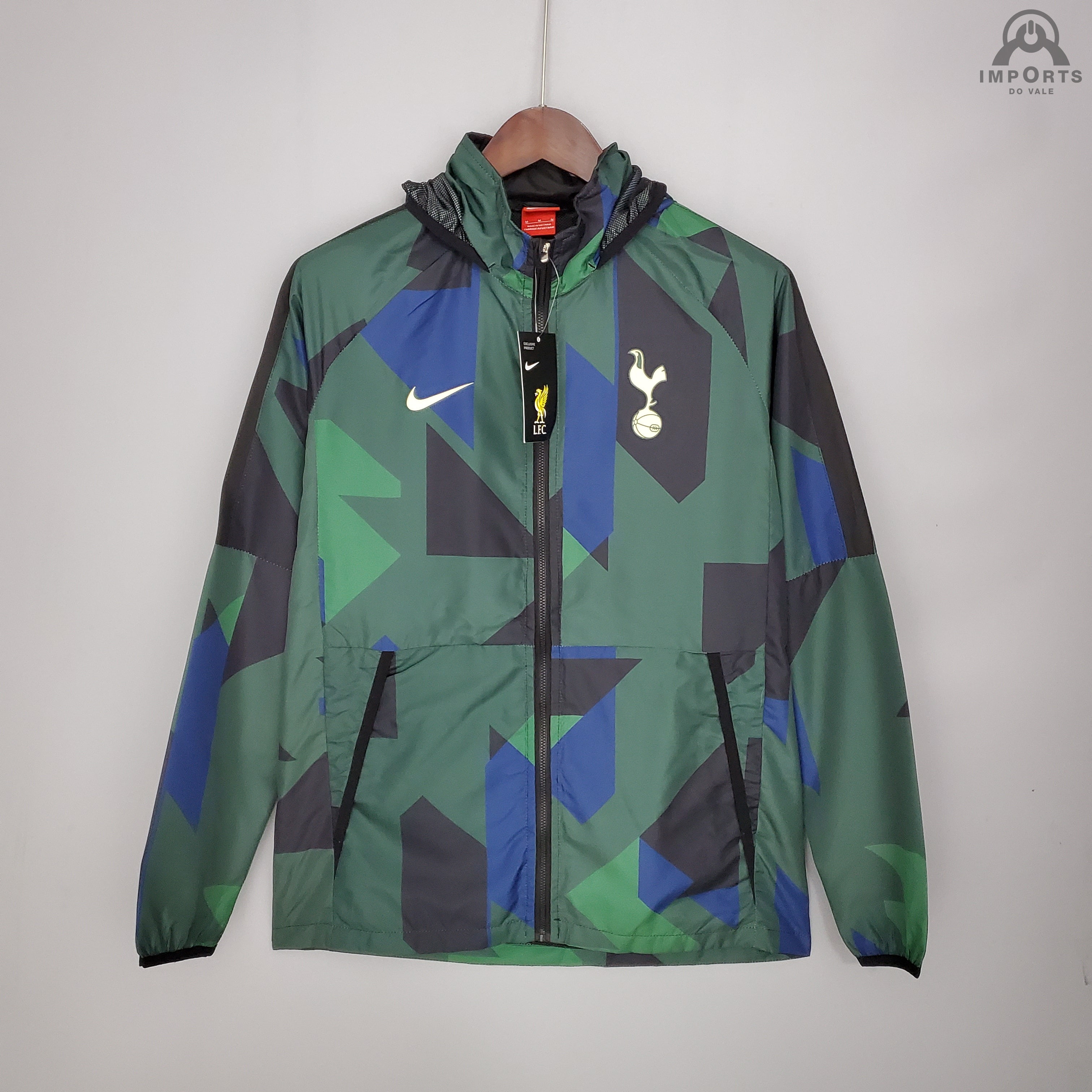 Jaqueta Corta-Vento Tottenham 21/22 - Verde, azul e preto