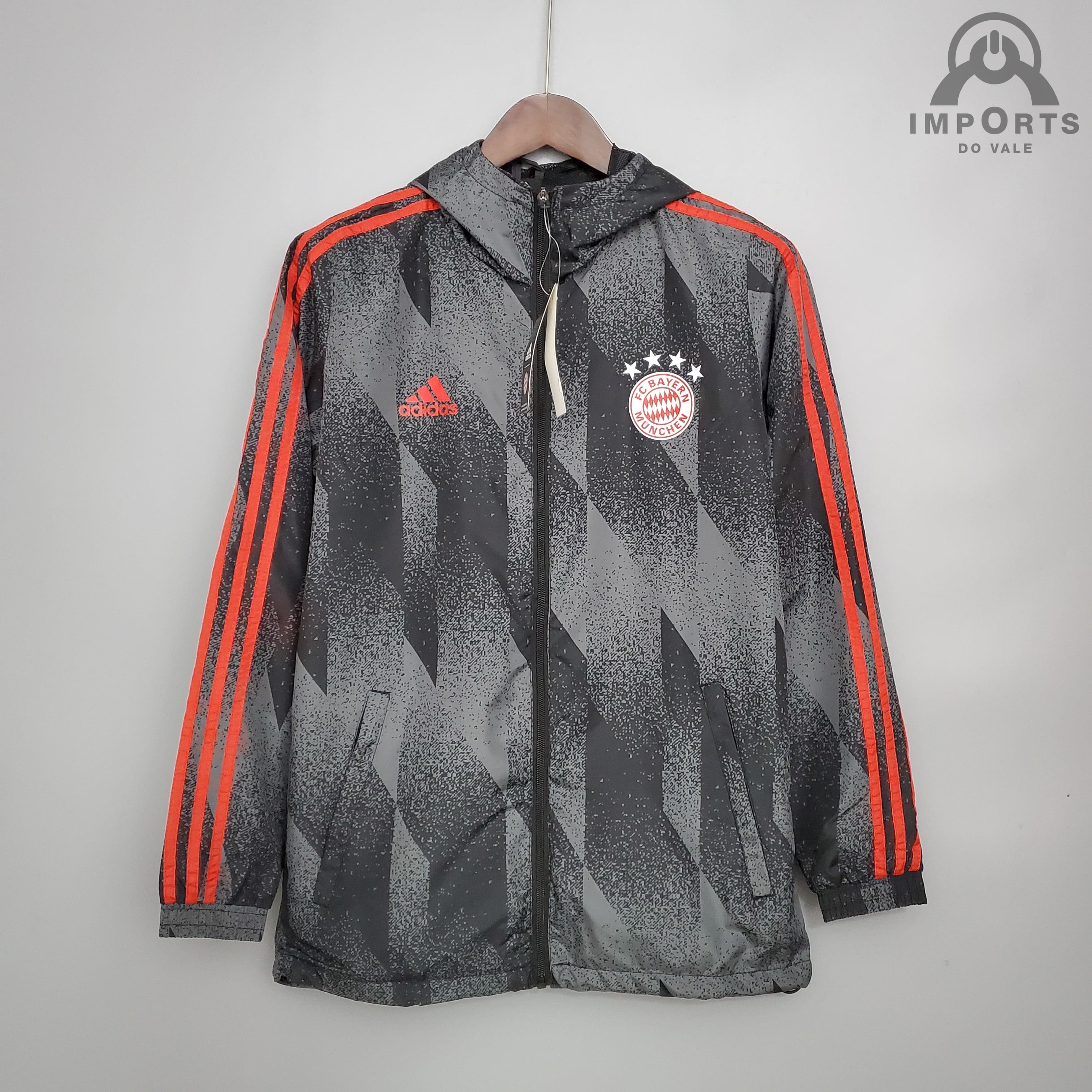 Jaqueta Corta-Vento Bayern de Munique 21/22 - Chumbo/ vermelho