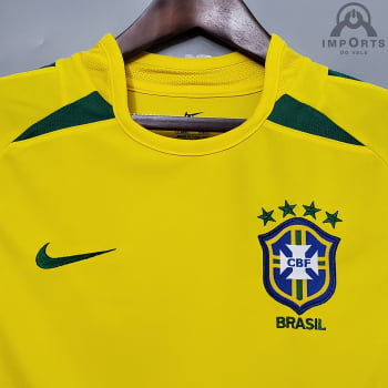 Camisa Retrô da Seleção Brasileira I 2002 Versão Torcedor + Personalização RONALDO 11