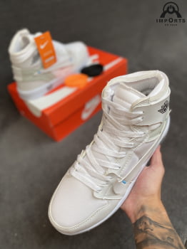 Tênis Air Jordan 1 Mid - Branco/cinza