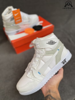 Tênis Air Jordan 1 Mid - Branco/cinza