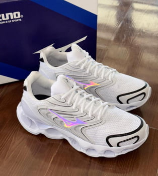 Tênis Mizuno Wave Prophecy X - Branco/furta-cor Tênis Mizuno Wave Prophecy X - Branco/furta-cor