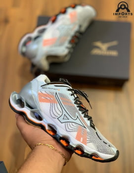 Tênis Mizuno Wave Prophecy X - Cinza/laranja 