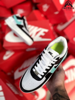 Tênis Air Force 1 Shadow - Branco/preto/verde