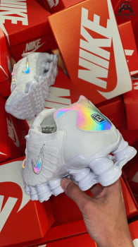 Tênis Shox 12 Molas - Branco/camaleão