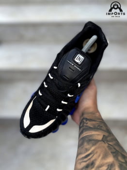Tênis Shox 12 Molas - Preto/azul refletivo