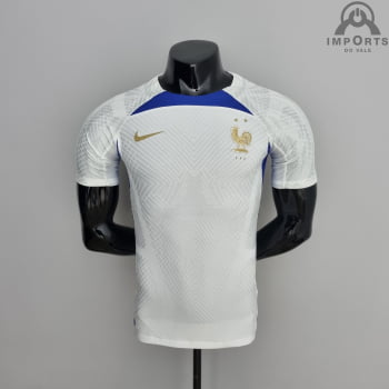 Camisa da Seleção Francesa 2022 Versão Jogador Treino Branca + Personalização Grátis