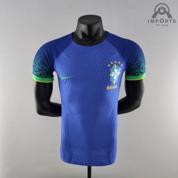 Camisa da Seleção Brasileira II Copa 2022 Versão Jogador + Personalização Grátis 
