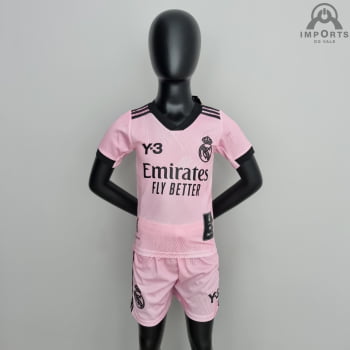 Kit Infantil Real Madrid 22/23 Ed. Especial Y3 Rosa + Personalização Grátis 