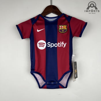 Body Infantil Barcelona I 23/24 + Personalização Grátis 
