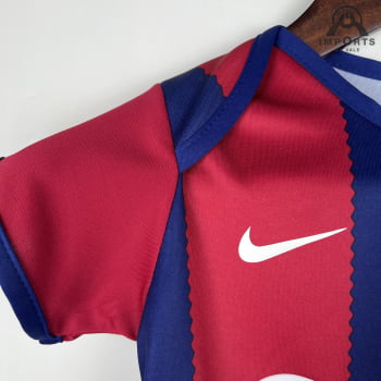 Body Infantil Barcelona I 23/24 + Personalização Grátis 
