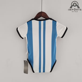 Body Infantil da Seleção Argentina I 2022 + Personalização Grátis 