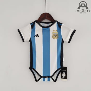 Body Infantil da Seleção Argentina I 2022 + Personalização Grátis 