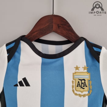 Body Infantil da Seleção Argentina I 2022 + Personalização Grátis 
