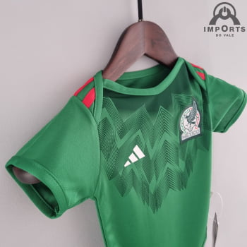 Body Infantil da Seleção Mexicana I 2022 + Personalização Grátis 